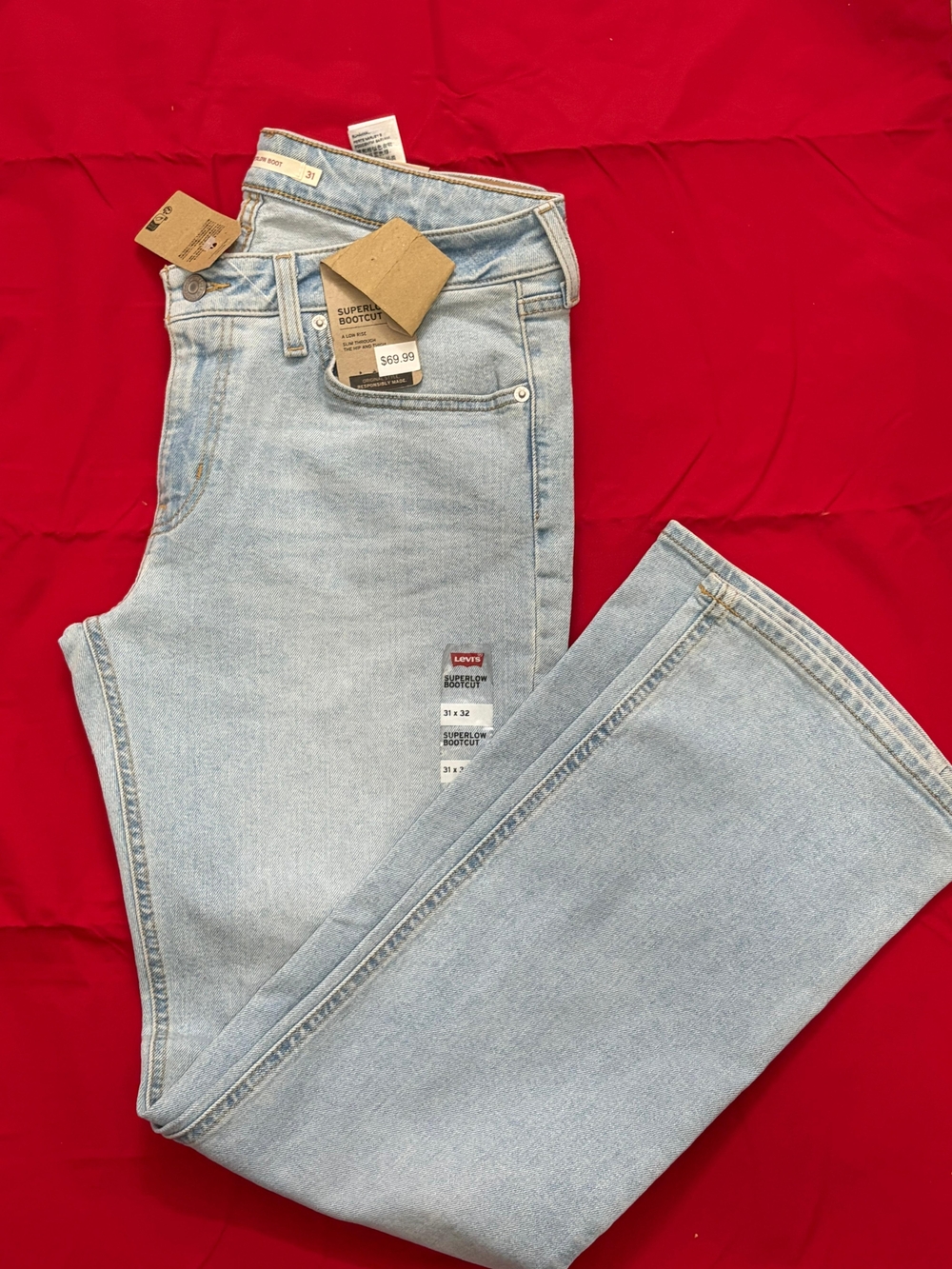 Levi's Light Wash Bootcut Jeans - Pale Blue Denim